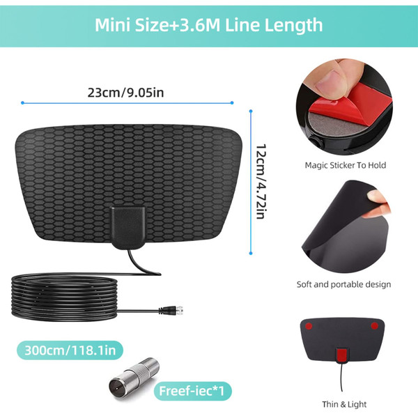 3600 Miles Range 4k Tv Digital Antenna Signal Receiver Indoor Hdtv Antenna with Amplifier Signal Bo K484-PEL_0OQEUDAR