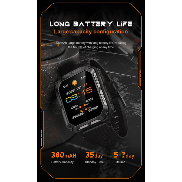 US C20pro Men Smart Watch Bluetooth Call 1.83 Inch HD Screen Waterproof Sports Smartwatch Orange K484-PEL_0P6MERVY_US