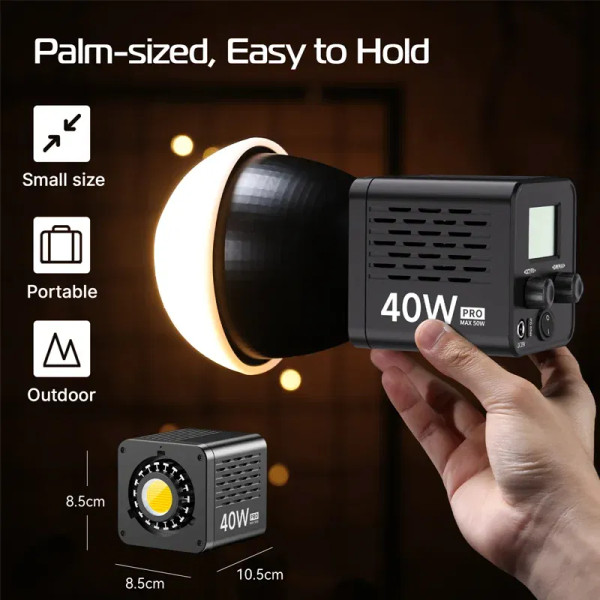 Color: PURPLE, Ships From: CHINA - New! L023 40W Pro Portable LED Video Light Bi-Color COB Photogra F640-12000044615605478