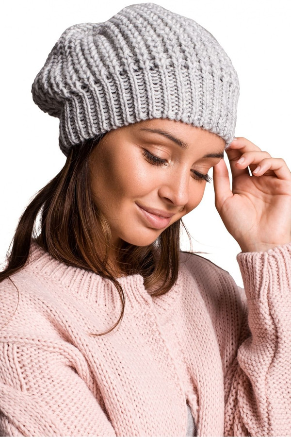 grey - Beret model 148902 BE Knit U704-148902