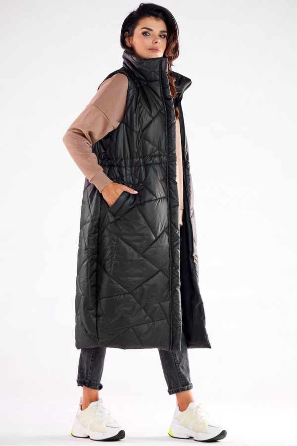 black - Gilet model 173870 awama U704-173870