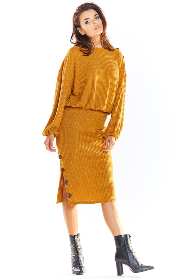 brown - Jumper model 139512 awama U704-139512