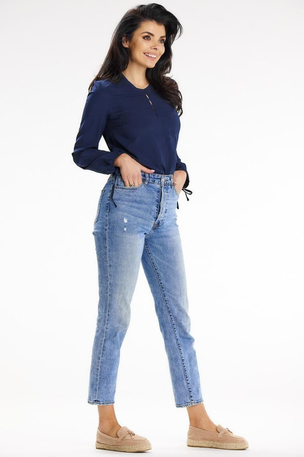 navy blue - Blouse model 195849 awama U704-195849