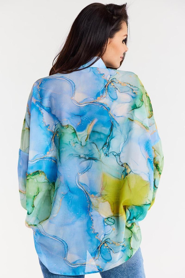 multicolor - Long sleeve shirt model 196618 awama U704-196618