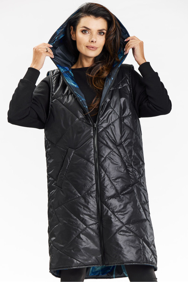 black - Gilet model 200553 awama U704-200553