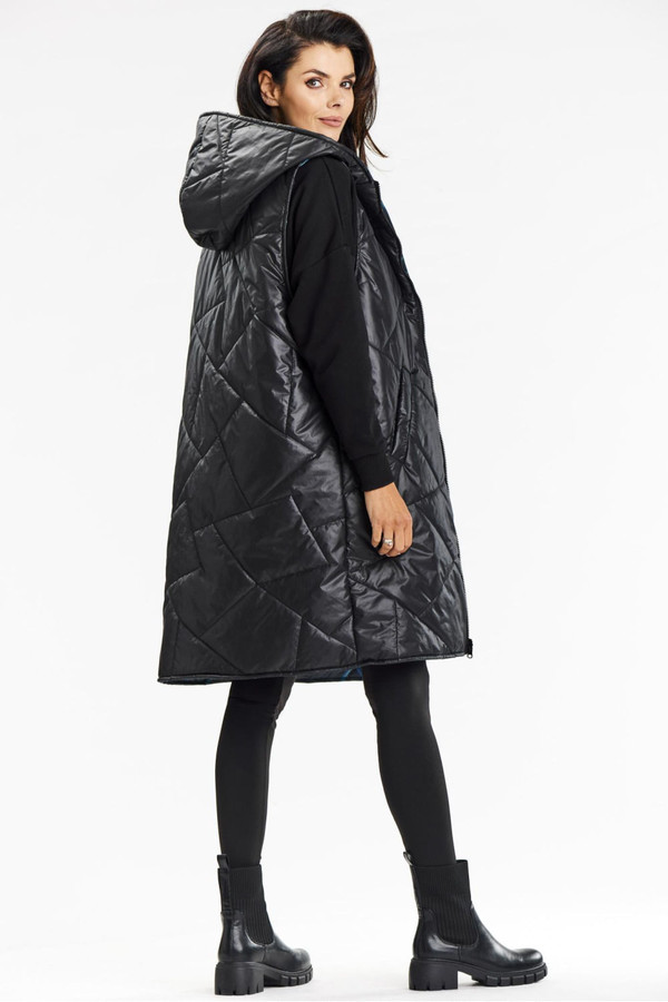 black - Gilet model 200553 awama U704-200553