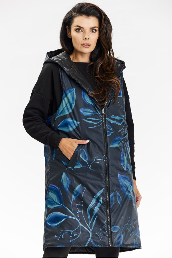 black - Gilet model 200553 awama U704-200553