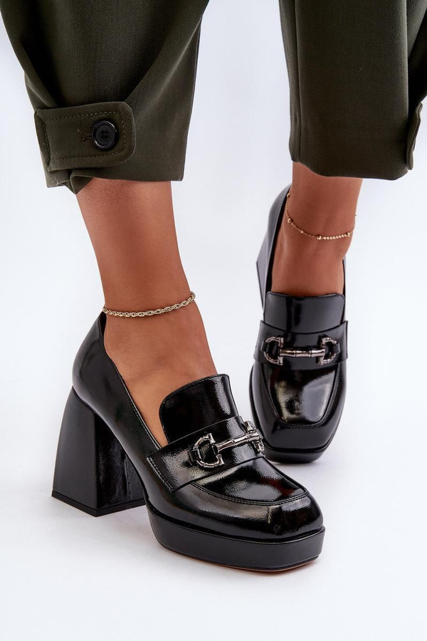 black - Heeled low shoes model 196316 Step in style U704-196316