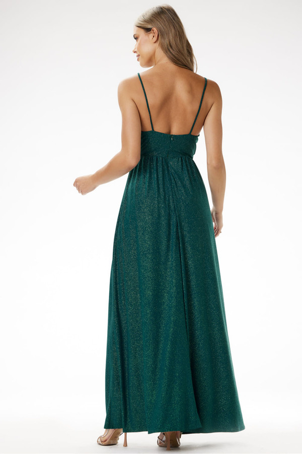 green - Long dress model 204263 awama U704-204263