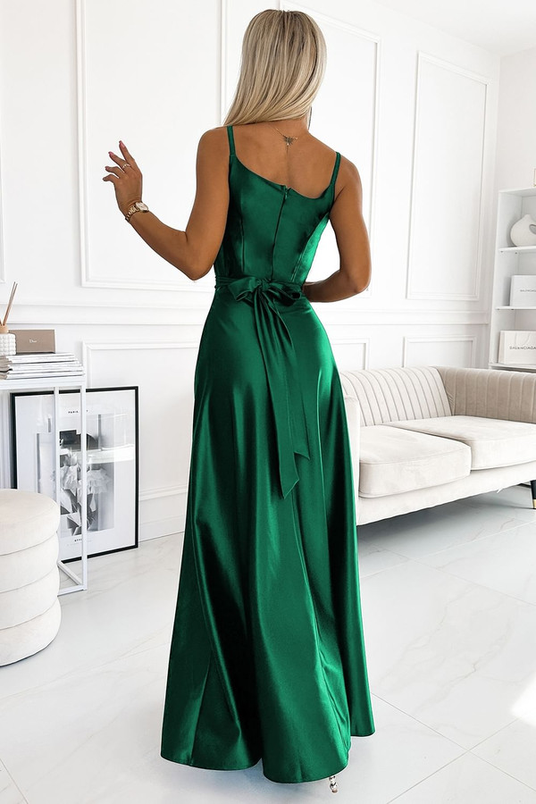 green - Long dress model 188107 Numoco U704-188107