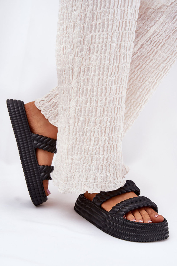 black - Platform sandals model 211670 Step in style U704-211670
