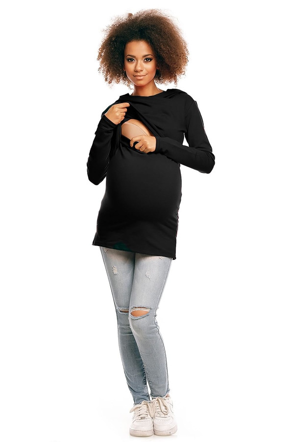 black - Maternity sweatshirt model 84463 PeeKaBoo U704-84463