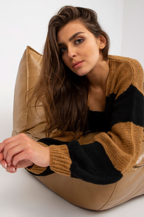 brown - Cardigan model 170741 Och Bella U704-170741