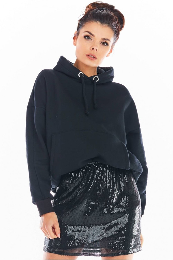 black - Short skirt model 150750 awama U704-150750