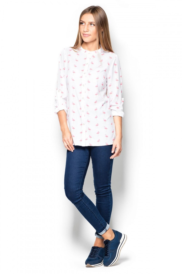 white - Long sleeve shirt model 63918 Katrus U704-63918