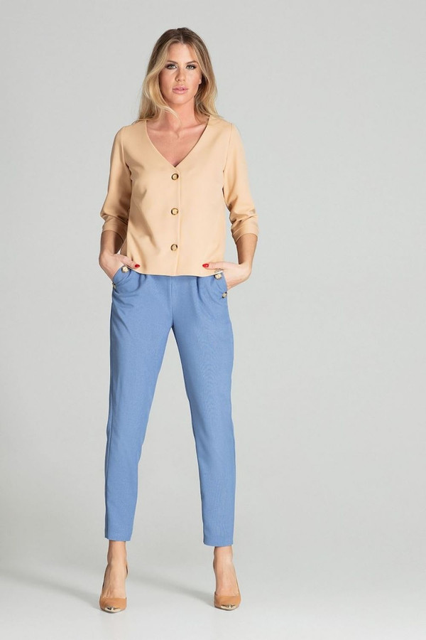 beige - Shirt model 141754 Figl U704-141754