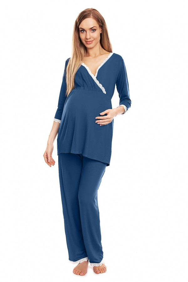 blue - Pregnancy pajamas model 132599 PeeKaBoo U704-132599