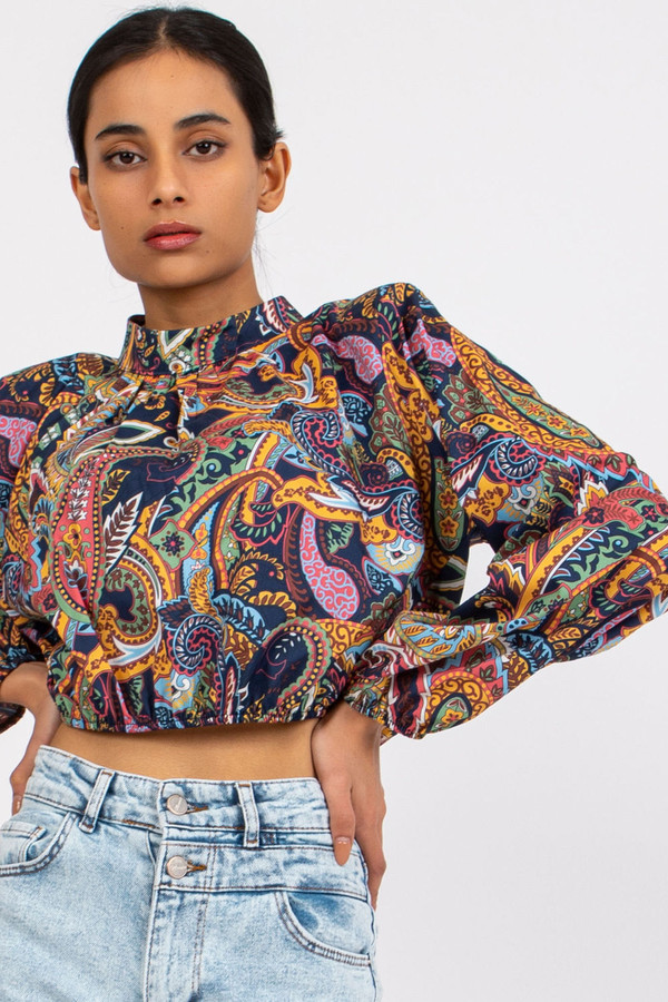 navy blue - Blouse model 168825 Italy Moda U704-168825