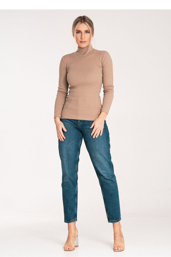 beige - Turtleneck model 203357 Figl U704-203357