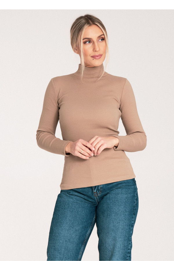 beige - Turtleneck model 203357 Figl U704-203357
