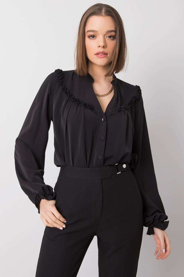 black - Long sleeve shirt model 159782 Och Bella U704-159782