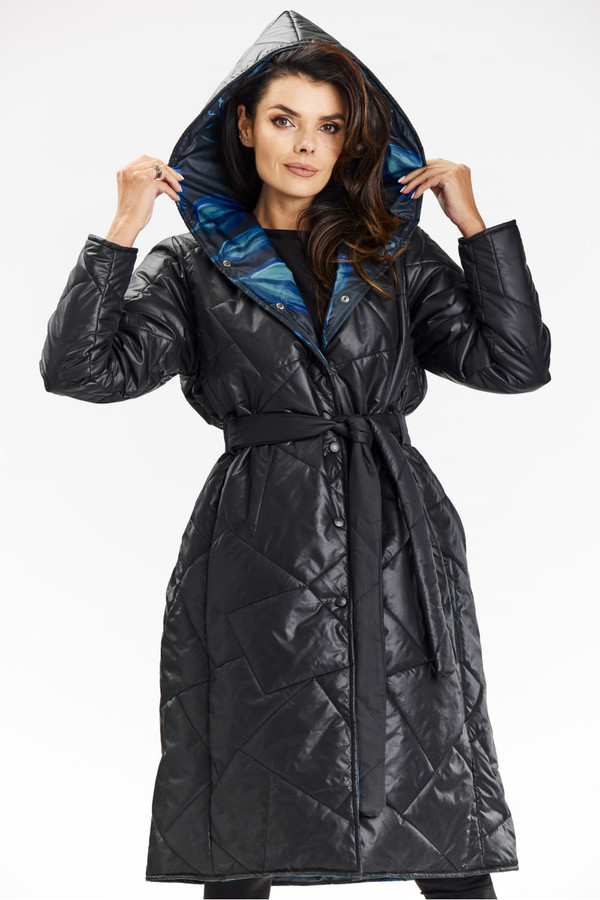 black - Coat model 200547 awama U704-200547