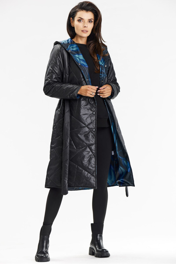 black - Coat model 200547 awama U704-200547