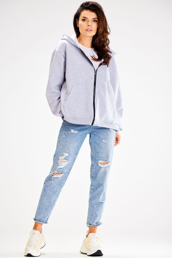 grey - Sweatshirt model 187135 awama U704-187135