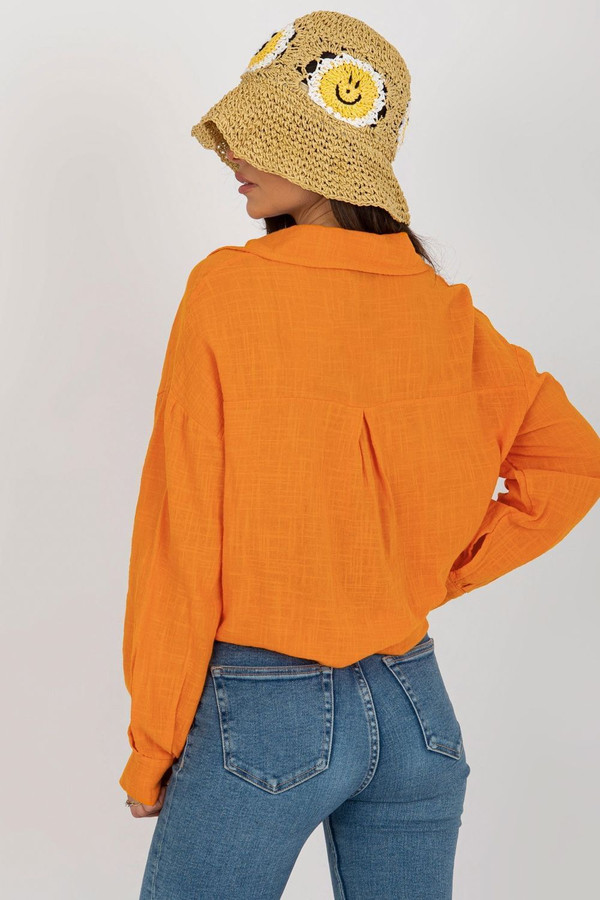 orange - Long sleeve shirt model 179981 Och Bella U704-179981