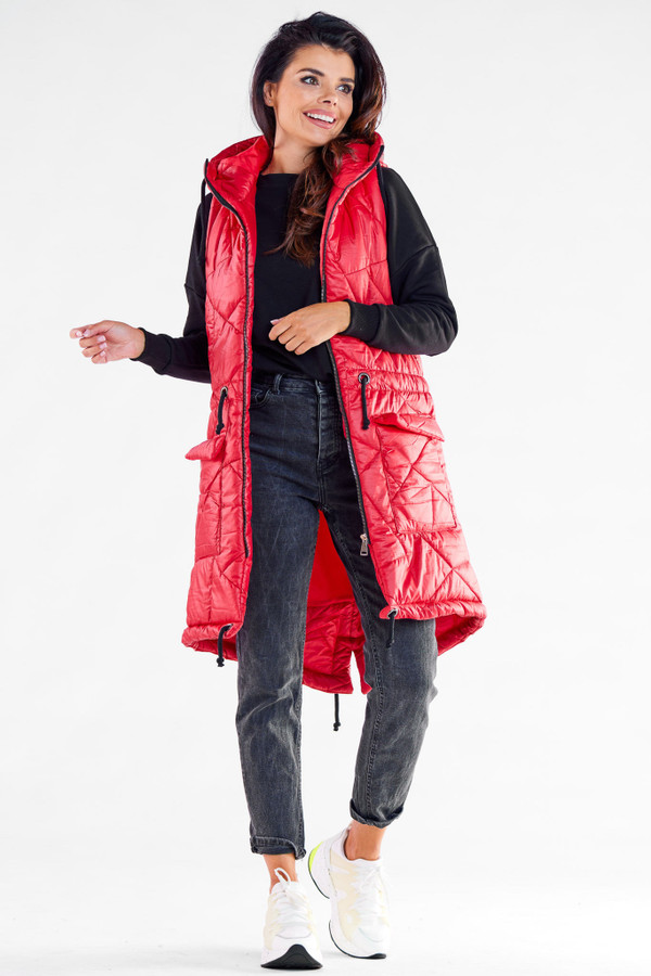 red - Gilet model 173871 awama U704-173871