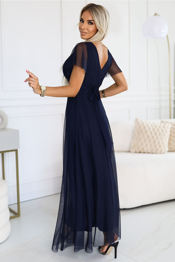navy blue - Long dress model 203093 Numoco U704-203093