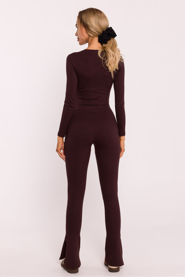 brown - Long leggings model 200927 Moe U704-200927