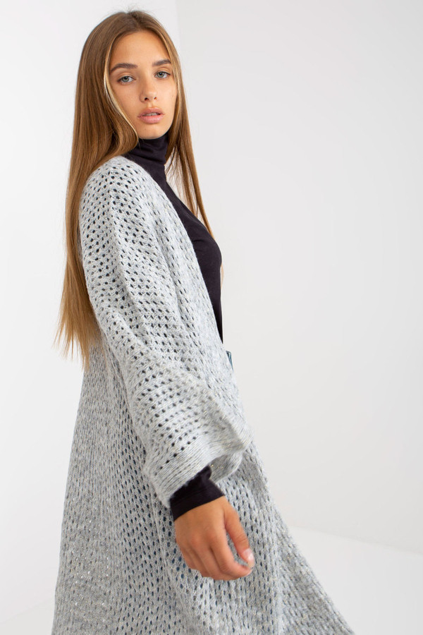 grey - Cardigan model 170996 Och Bella U704-170996