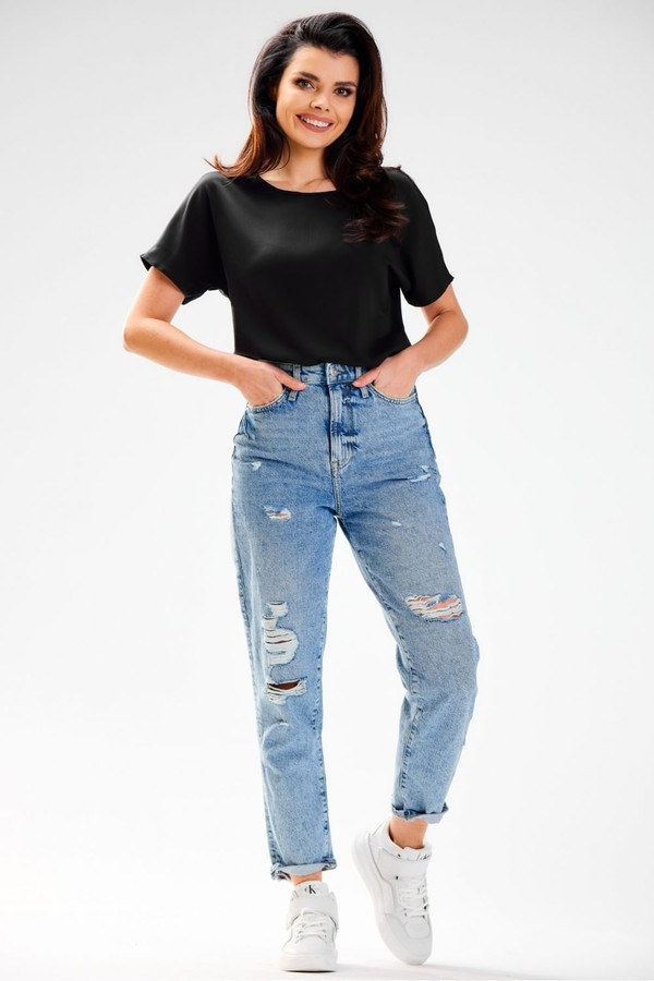 black - Blouse model 181100 awama U704-181100