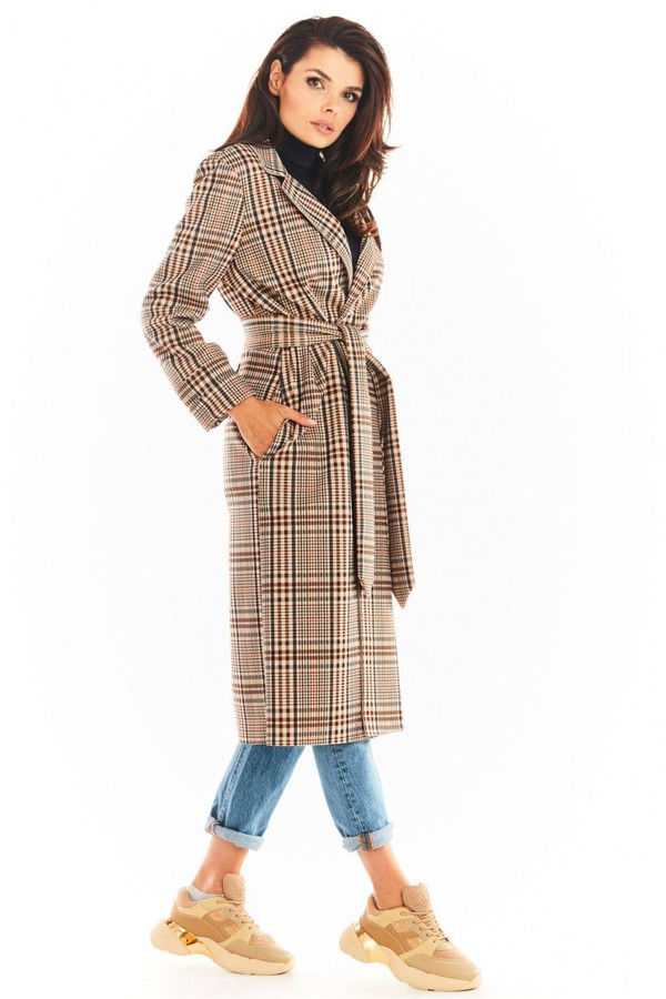 brown - Coat model 175487 awama U704-175487