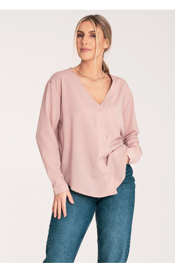 beige - Long sleeve shirt model 204328 Figl U704-204328