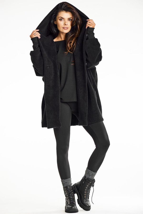 black - Coat model 200557 awama U704-200557