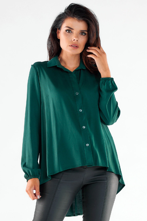 green - Long sleeve shirt model 173914 awama U704-173914