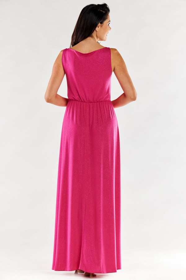 pink - Long dress model 174348 awama U704-174348