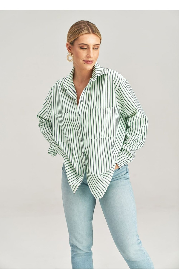 green - Long sleeve shirt model 198490 Figl U704-198490