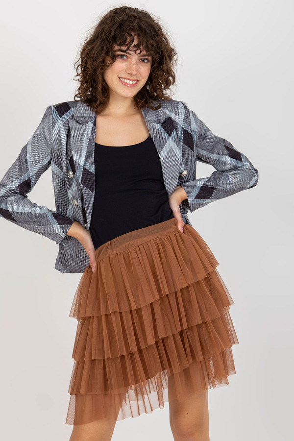 brown - Short skirt model 206150 Och Bella U704-206150