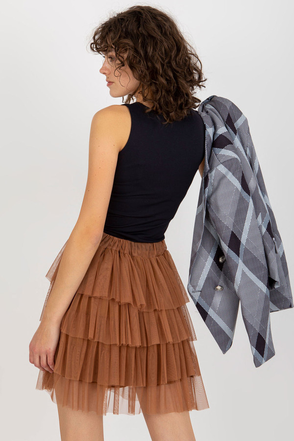 brown - Short skirt model 206150 Och Bella U704-206150
