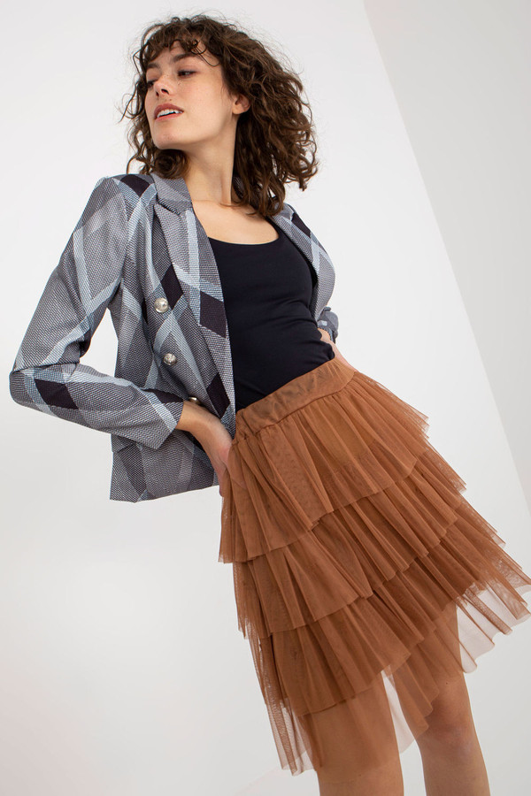 brown - Short skirt model 206150 Och Bella U704-206150