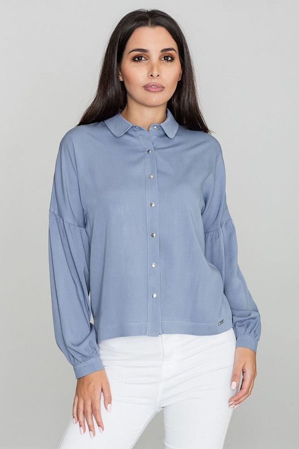 blue - Long sleeve shirt model 111028 Figl U704-111028