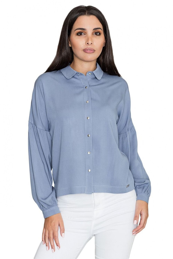 blue - Long sleeve shirt model 111028 Figl U704-111028