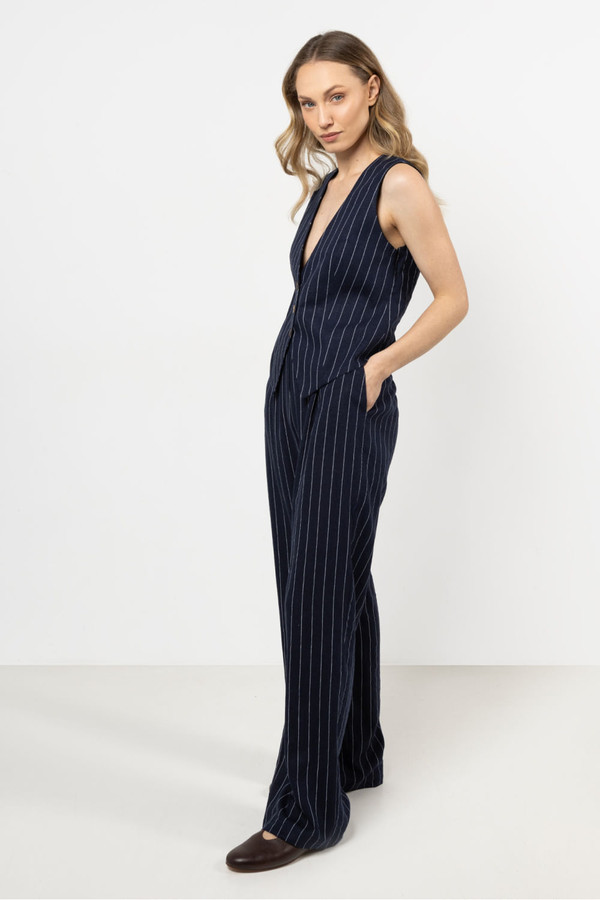 navy blue - Women trousers model 212186 awama U704-212186