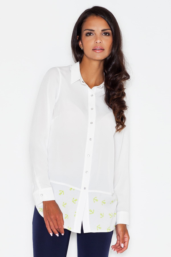 beige - Shirt model 43747 Figl U704-43747