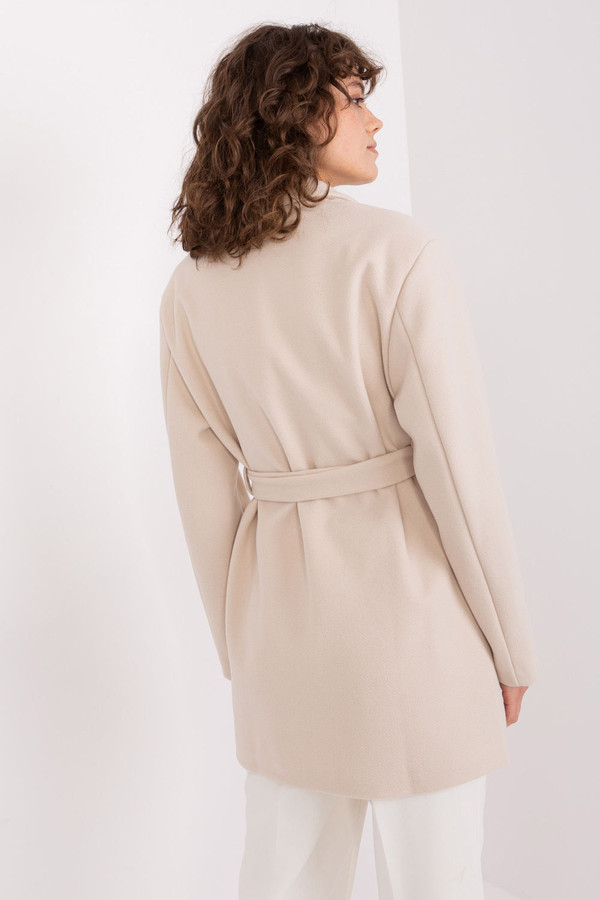 beige - Coat model 190142 Och Bella U704-190142