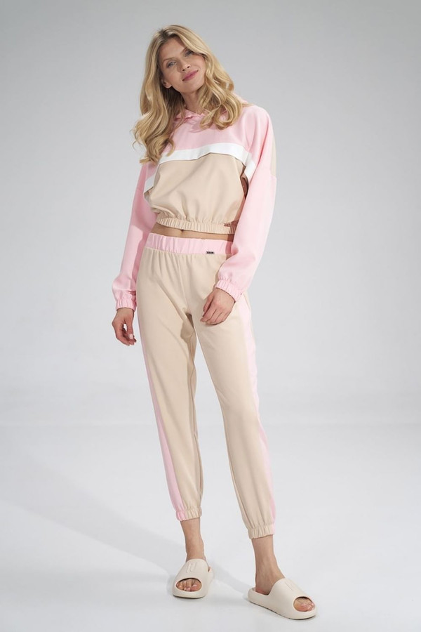 beige - Tracksuit trousers model 154689 Figl U704-154689