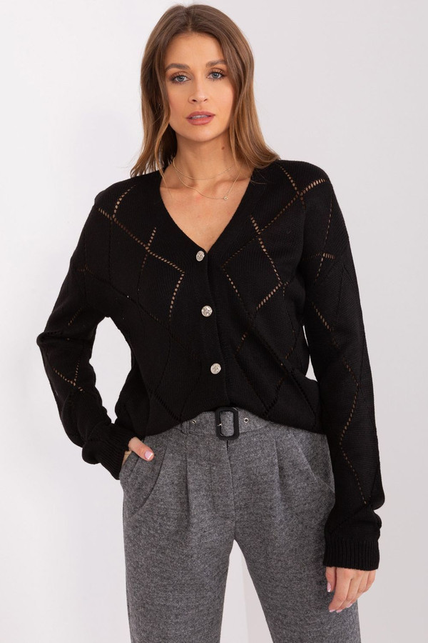 black - Cardigan model 208629 Rue Paris U704-208629